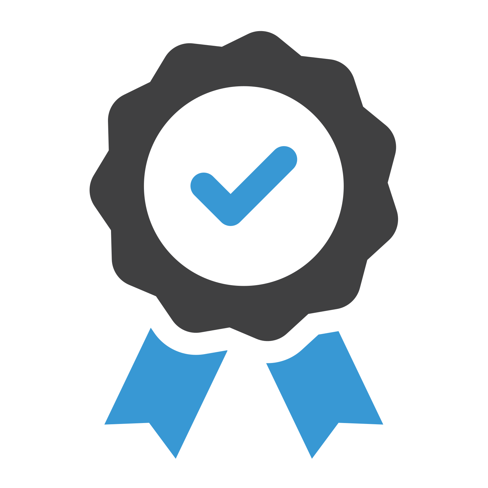 Une certification bleu et grise